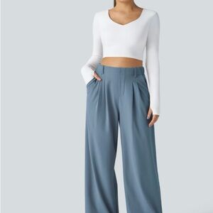 HALARA Women's Wide Leg Pants in Blue